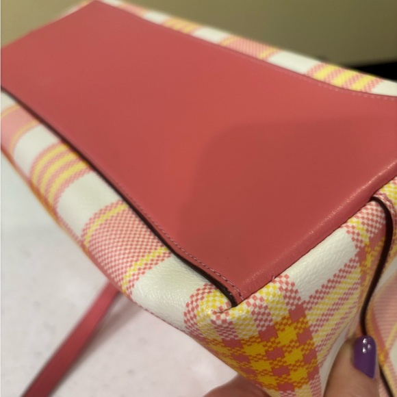 Coach Gallery Tote with Garden Plaid Print - Picture 13 of 14